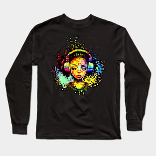 hip Hop girl watercolor Long Sleeve T-Shirt